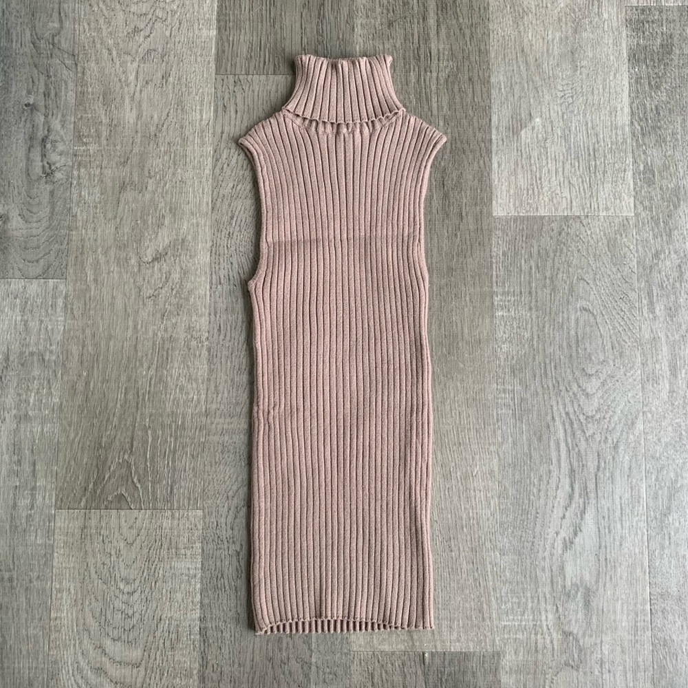3/$10 Ribbed Brown Sleeveless Turtleneck